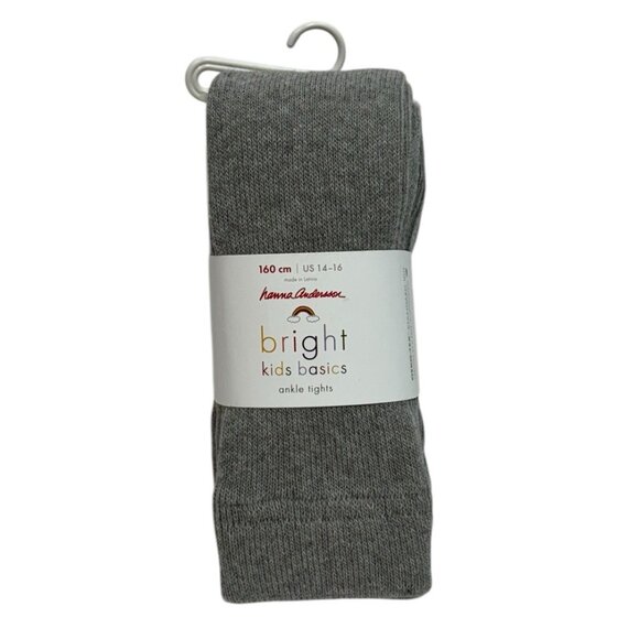 NWT Hanna Andersson Ribbed Basic Ankle Footless Tight Heather Gray 160 US 14-16 - Picture 1 of 2